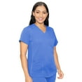 thumbnail image 1 of MED COUTURE Women V-Neck Shirttail Top, Color: Ceil, Size: 2XL (7459-CEIL-2XL), 1 of 5