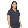 thumbnail image 1 of MED COUTURE Women V-Neck Shirttail Top, Color: Pewter, Size: M (7459-PWTR-M), 1 of 5