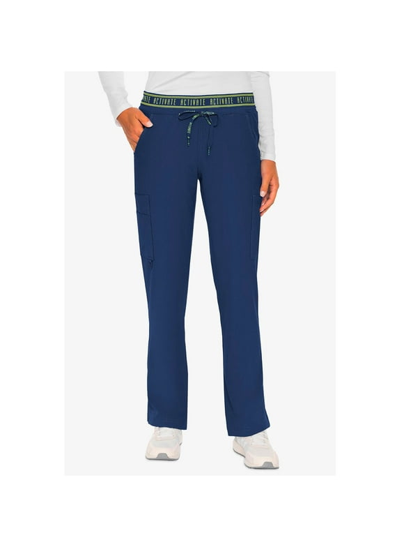 MED COUTURE   Women Yoga 2 Cargo Pocket Pant, Color: Navy, Size: S (8758-NAVY-S)