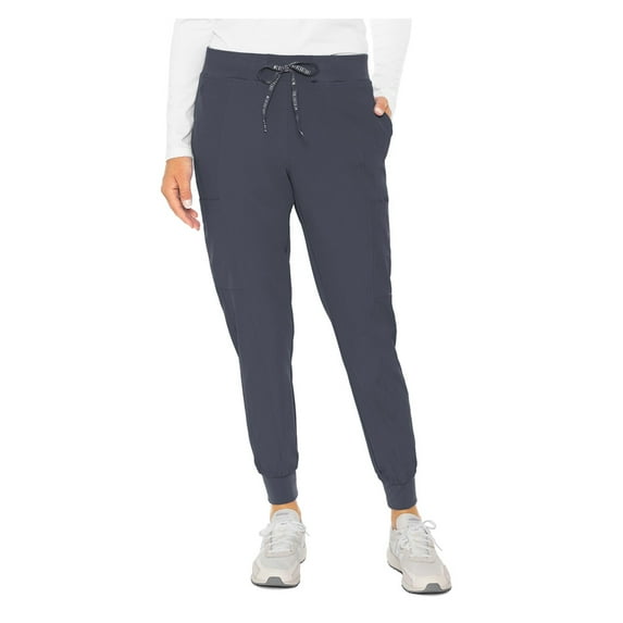 MED COUTURE Women's Moisture-Wicking Peaches Seamed Jogger, Color: Pewter, Size: 3XL Regular (8721-PWTR-3XL)