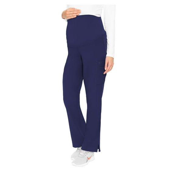 MED COUTURE Women's Sporty Stylish Stretchy Maternity Pants, Color: Navy, Size: XS (8727-NAVY-XS)