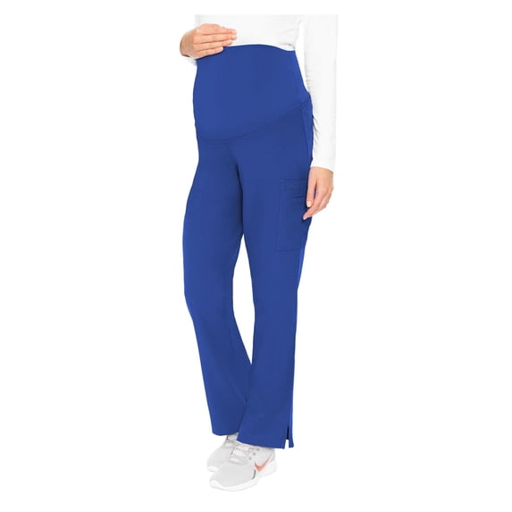 MED COUTURE Women's Sporty Stylish Stretchy Maternity Pants, Color: Royal, Size: M Petite(8727P-ROYL-M)