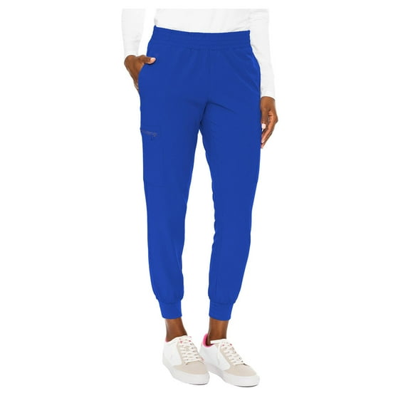 MED COUTURE Women's Stretchy Energy Smocked Waist Jogger Pants, Color: Royal, Size: M Regular (8739-ROYL-M)