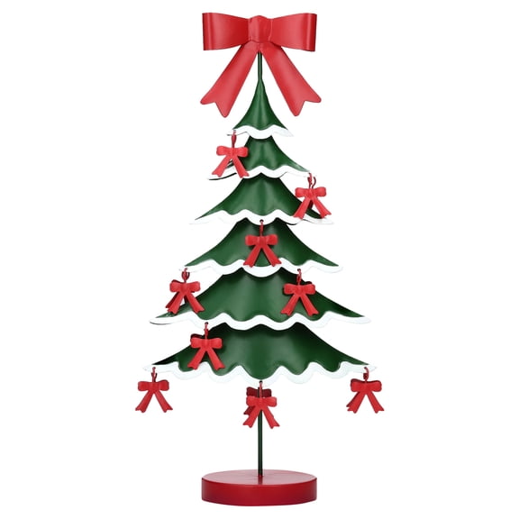 Medium Metal Christmas Tree with Bows Decoration, Red/Green/White, 14.5", by Holiday Time