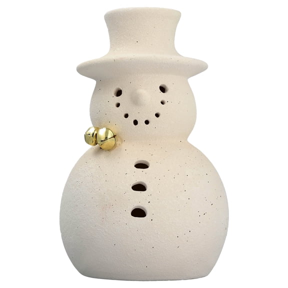 Medium Light-Up Snowman Christmas Decoration, White, 8.5", by Holiday Time