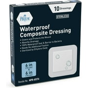 MED PRIDE 6x6 inch Waterproof Foam Bandages for Wounds, 10 pack   Adhesive Foam Wound Dressing Pads, Sterile for Post-Op Care