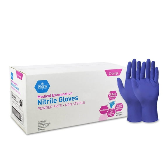 MED PRIDE Nitrile Gloves, 1000 Count, Blue, Disposable Powder & Latex-Free Gloves for Hospital & Home Use, X-Large
