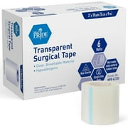 MED PRIDE Medical Tape – Transparent Bandage Tape 2” x 10 Yards 6-Pack, Breathable Surgical Tape for Wound Care & First Aid Bandaging