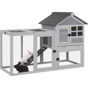 BUTINGLALE 51.6" L Chicken coop Outdoor Rabbit Hutch Indoor Bunny Cage Expandable Duck HouseGrey