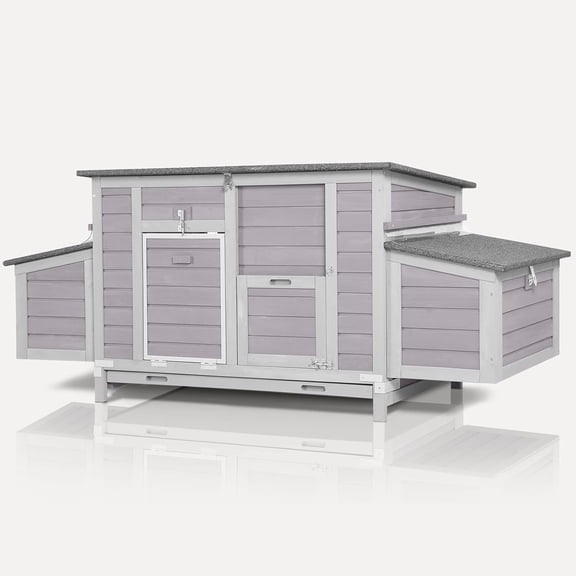 MEDEHOO Chicken Coop Large Expandable Chicken House for Outdoor with Two Nesting Box, Leakproof Pull-on Tray and UV-Resistant Roof Panel