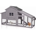 thumbnail image 1 of MEDEHOO Chicken Coop on Wheels, Mobile Chicken House, Wooden Hen Houses, Outdoor Rabbit Hutch, for 2-4 Chickens 67" (Gray), 1 of 11