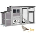 thumbnail image 1 of MEDEHOO Chicken Coop with Wheels Portable Hen House for 4-6 Chickens 78.4" with Large Run, Nesting Box, Metal Tray, 1 of 7