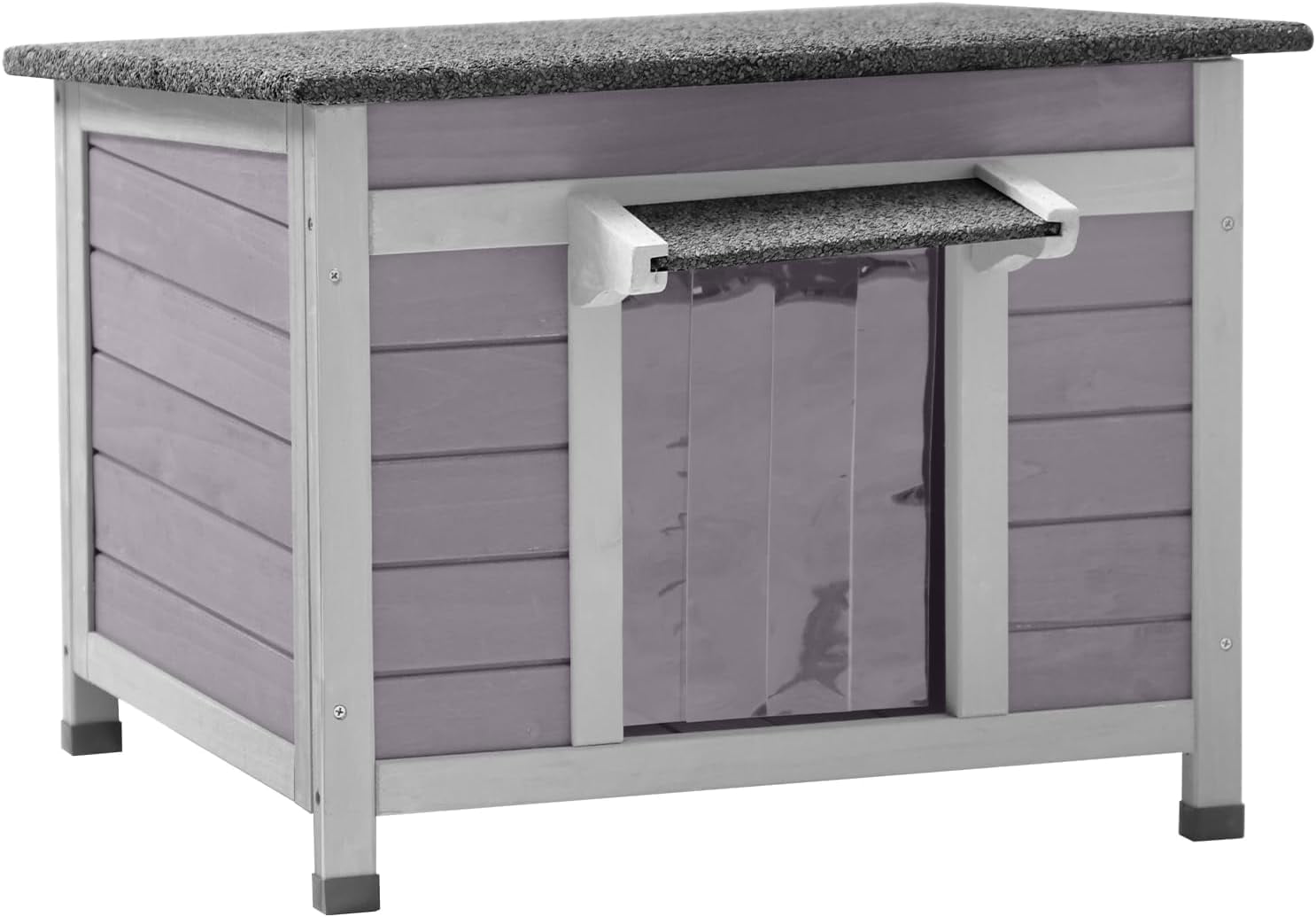 MEDEHOO Outdoor Cat House Wooden Feral Cats Enclosures Kitten Shelter,Weatherproof Small Pet Outside Bunny Cage