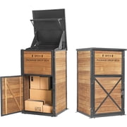 MEDEHOO Package Delivery Boxes for Outside, Anti-Theft & Weatherproof Solid Wood with Iron Frame, Parcel Drop Box with Combination Lockable, Lockable Secure Package Holder for Porch