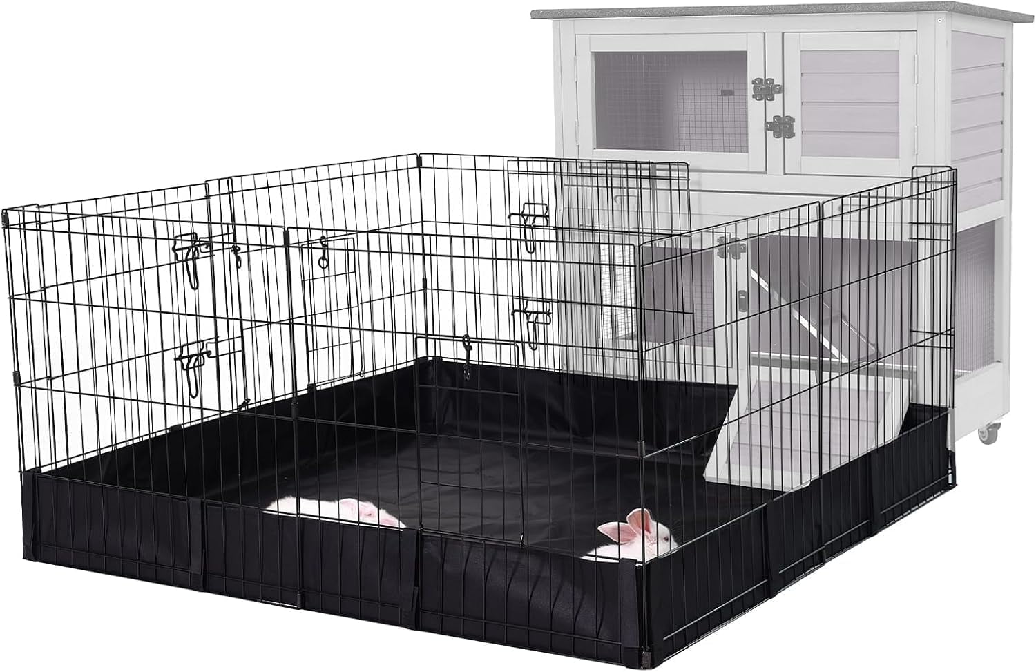 BUTINGLALE Pet Playpen for Small Animal, Rabbit Cage with Waterproof Liner for Indoor & Outdoor Use (Playpen Only)