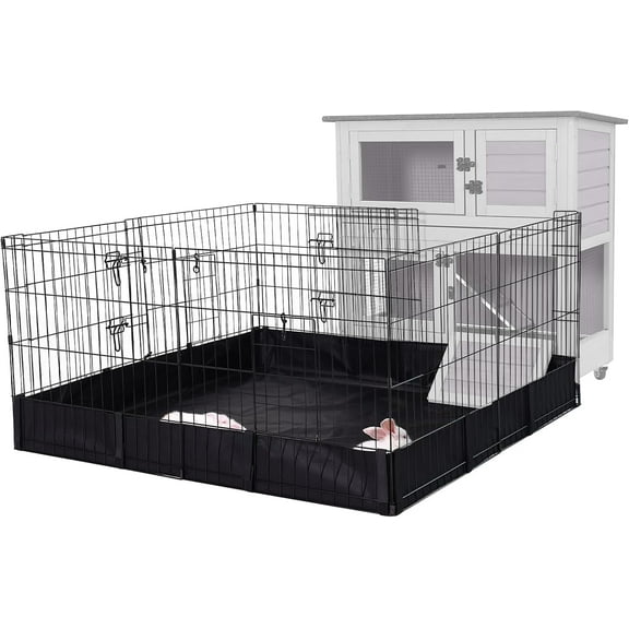 BUTINGLALE Pet Playpen for Small Animal, Rabbit Cage with Waterproof Liner for Indoor & Outdoor Use (Playpen Only)
