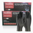 thumbnail image 1 of MEDELIM Disposable Nitrile Gloves: Latex & Powder-Free, Textured, Food-Safe, Black, XL, 200 Count, 1 of 7