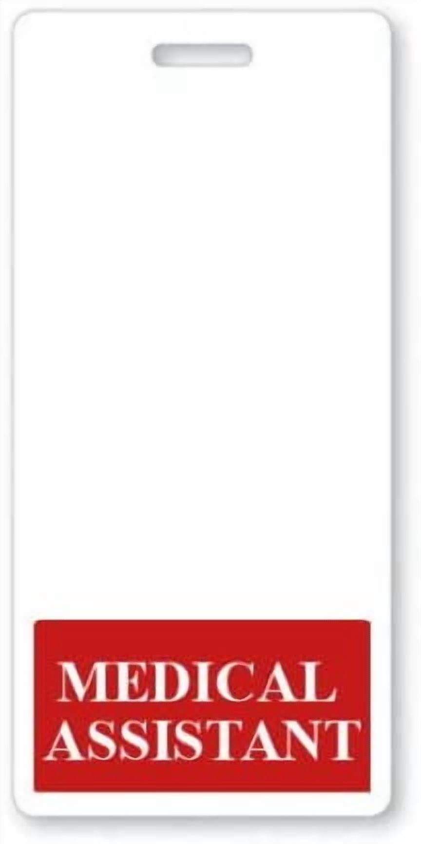 MEDICAL ASSISTANT Vertical Badge Buddy with RED Border by Specialist ID ...