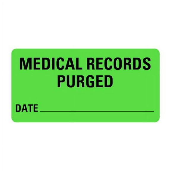 MEDICAL RECORDS PURGED Medical Records Labels