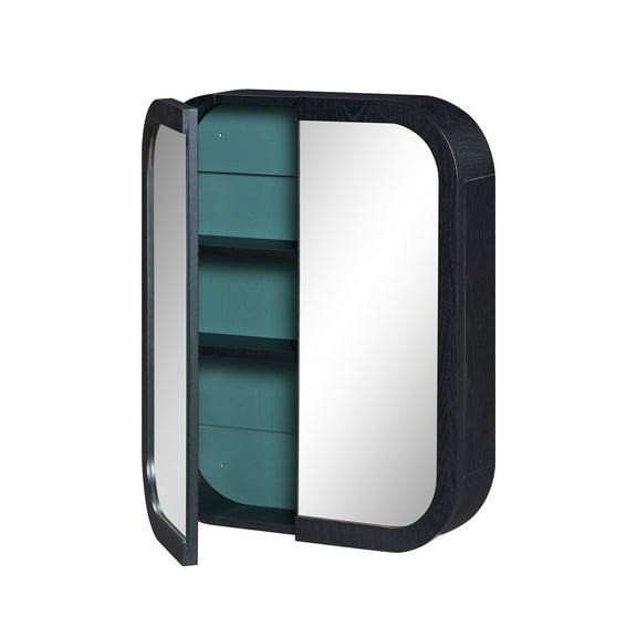Beautiful Mirrored Medicine Cabinet, Rich Black