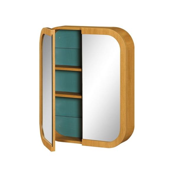 Beautiful Mirrored Medicine Cabinet, Warm Honey