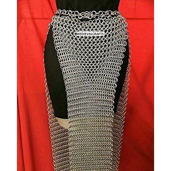 MEDIEVAL CHAIN MAIL ALUMINIUM BUTTED ROUND RINGS SKIRT FOR WOMEN 10 MM RINGS ALUMINIUM ANODIZED TREATED WEAR NEW HALLOWEEN UNIQUE ITEM