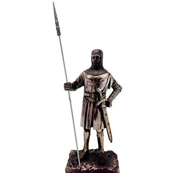 MEDIEVAL KNIGHT 7"H CRUSADER PIKEMAN SENTRY STATUE FIGURINE SUIT OF ARMOR