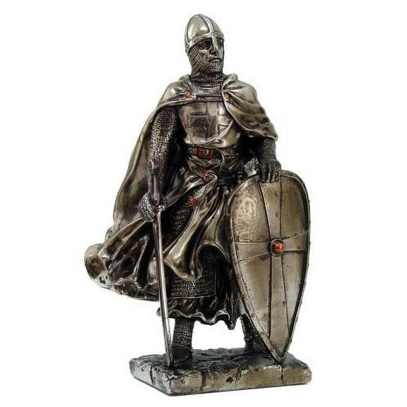 MEDIEVAL KNIGHT 7" TALL CRUSADER TEMPLAR GUARD STATUE FIGURINE SUIT OF ARMOR