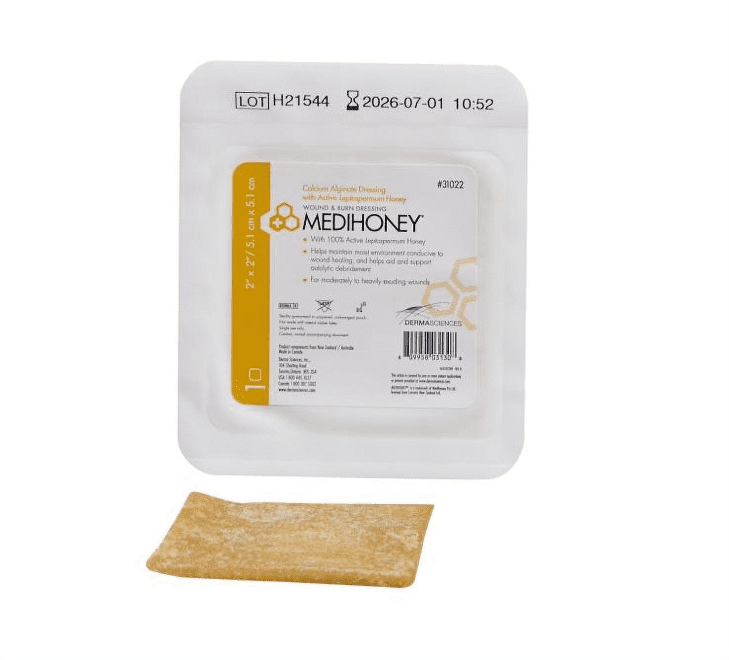 Medihoney Calcium Alginate Wound Dressing 4 x 5