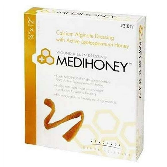 MEDIHONEY Calcium Alginate Wound Dressing 3/4 x 12 Inch Rope