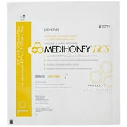 MEDIHONEY Hydrogel Colloidal Sheet Dressing with Active Leptospermum Honey - Adhesive SAP Technology for Light Exudate Wound, Pressure Ulcer, Bed Sore & Surgical Wound - 2.8" x 2.8" - Pack of 1