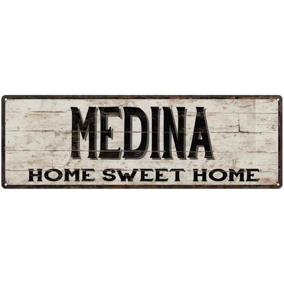 MEDINA Rustic Home Sweet Home Sign Gift 8x24 Metal Decor 108240084176