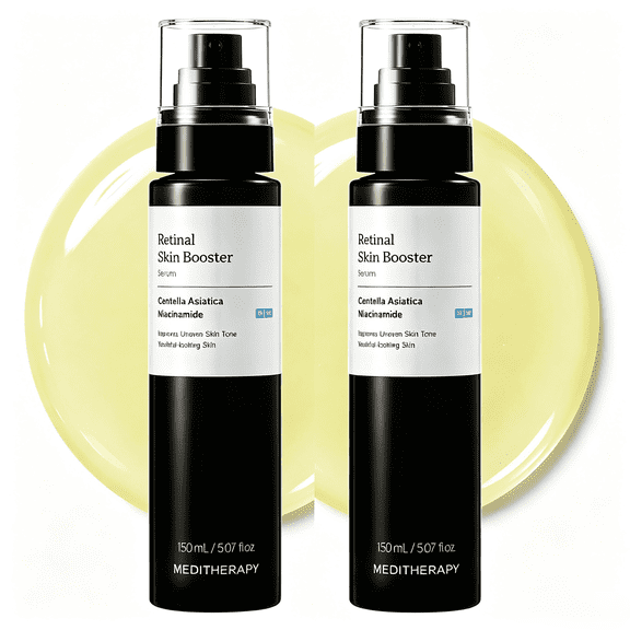 MEDITHERAPY Retinal Skin Booster Serum 5.07 fl oz, Retinaldehyde, Niacinamide & Cica, Hydrating Korean Face & Body Serum, K‑Beauty 2‑Pack