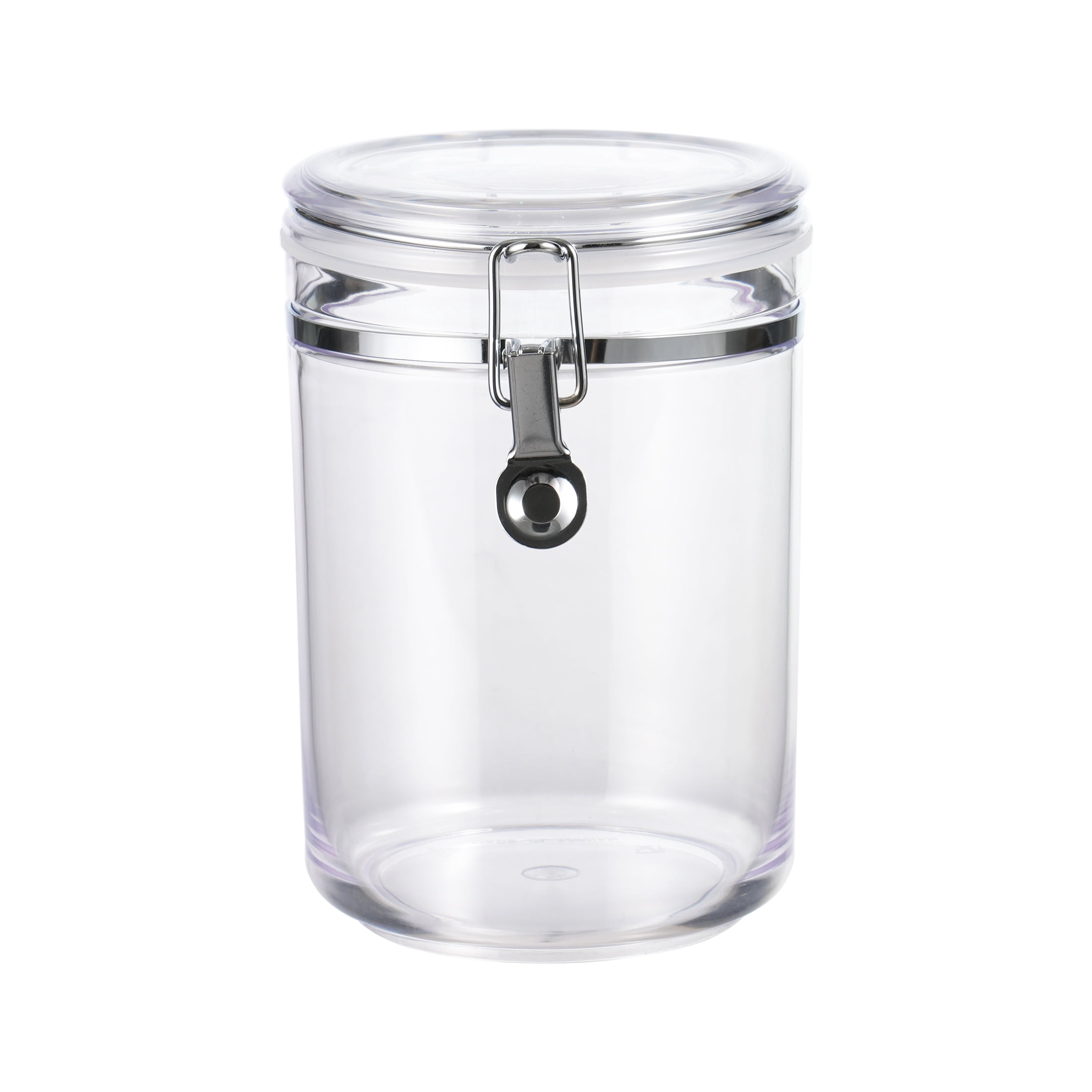 Mainstays Classic Medium Round Food Storage Canister, 33.8 oz, Clear Plastic, BPA-Free, Airtight, Stackable