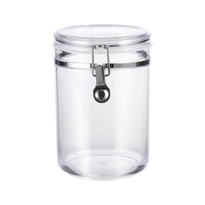 Mainstays Classic Medium Round Food Storage Canister, 33.8 oz, Clear Plastic, BPA-Free, Airtight, Stackable