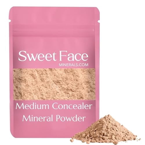MEDIUM CONCEALER BULK POWDER (1 Pound Refill Pouch) Mineral Makeup Loose Matte Cover Up Conceals Blemishes Under Eyes Dark Circles Redness Discoloration Scars SPF 20 Full Coverage Instant Eraser