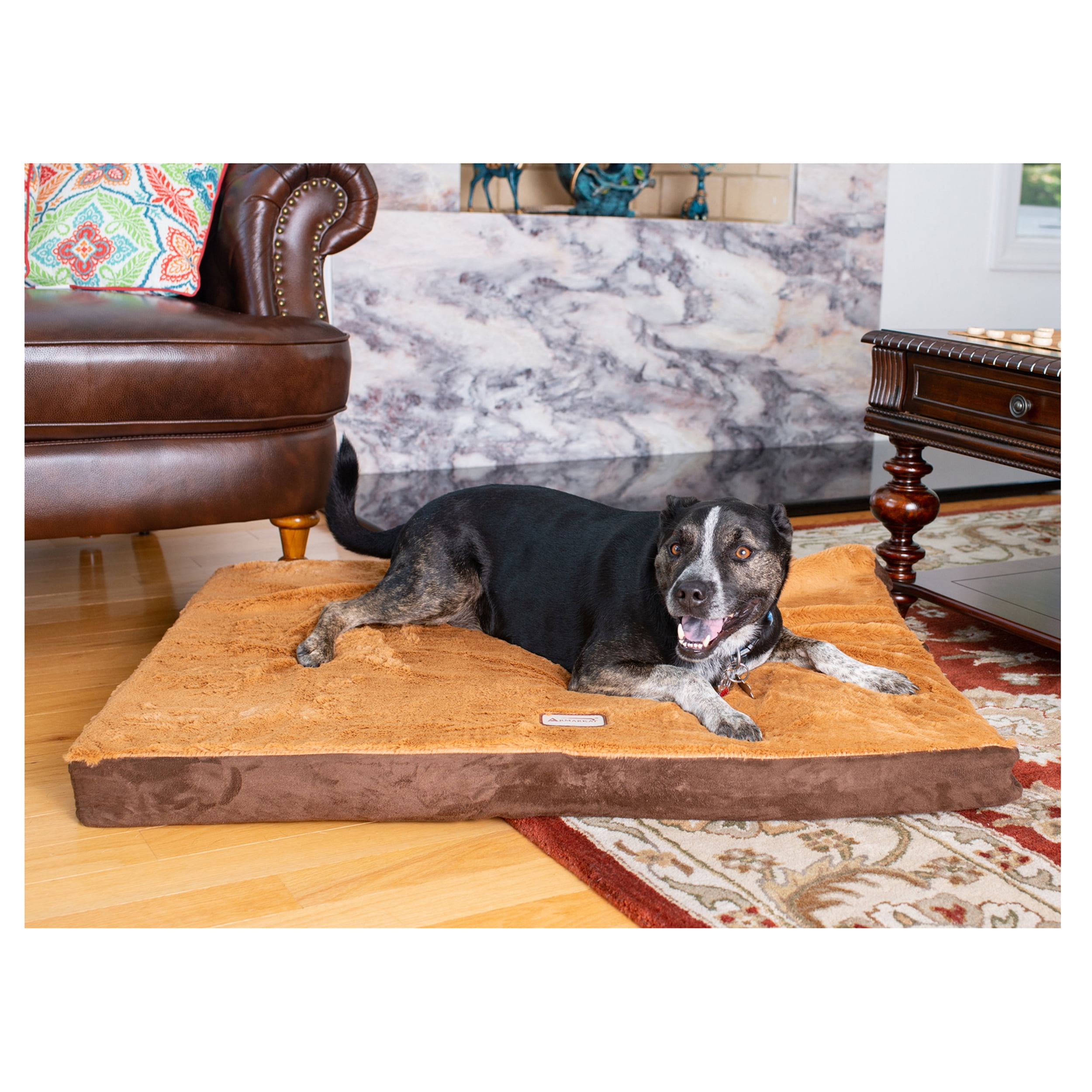 Large Brown Orthopedic Memory Foam Pet Bed