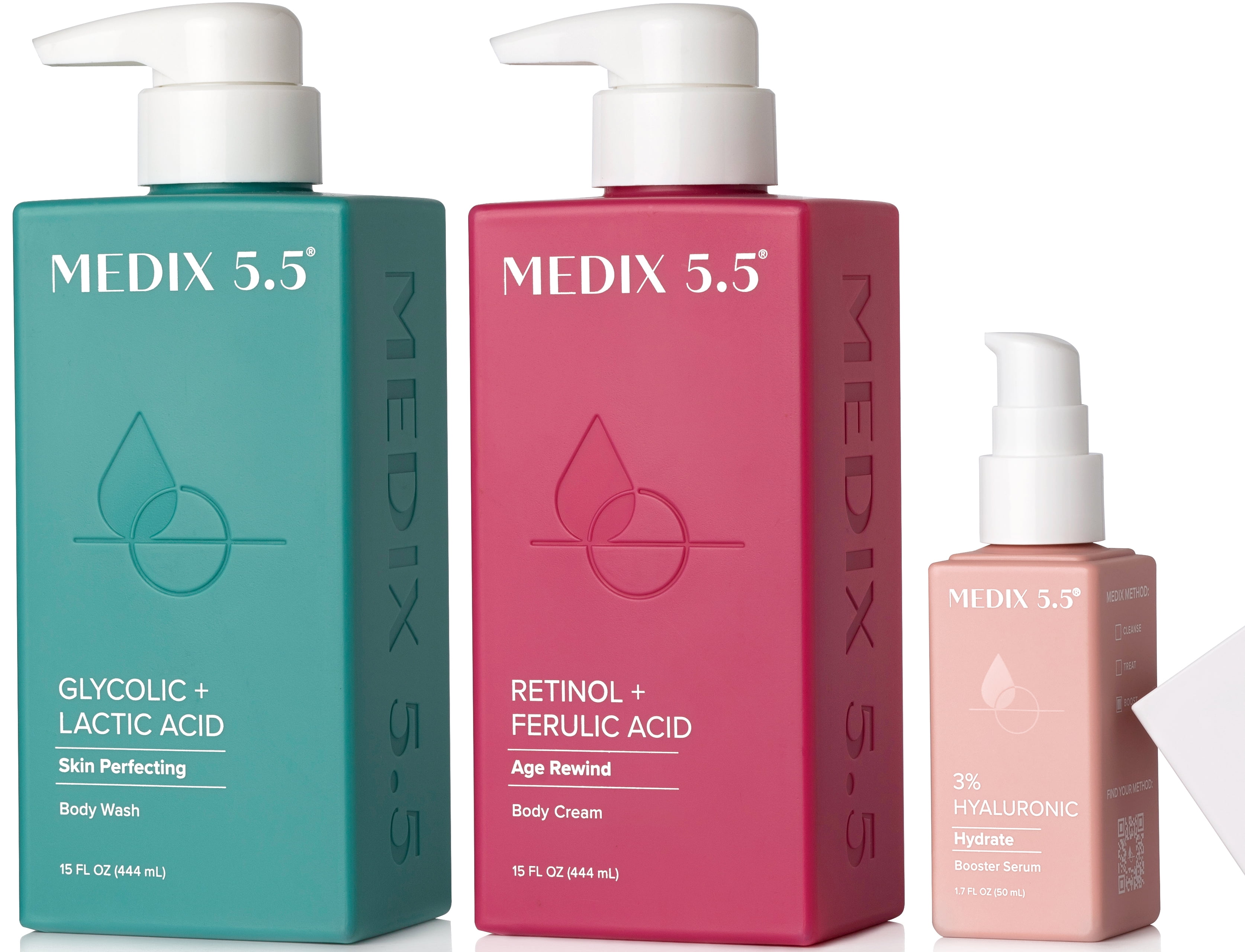 MEDIX 5.5 Anti Wrinkle Bundle Retinol & Glycolic Acid & 3% Hyaluronic Acid Booster Set