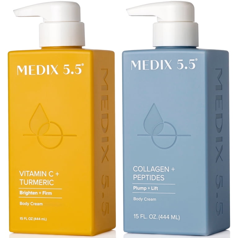 Medix 5.5 Collagen Body Cream + Vitamin C Lotion 15 fl oz 2pk