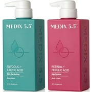 MEDIX 5.5 Retinol Body Cream + Glycolic Acid Body Wash Set 15 fl oz