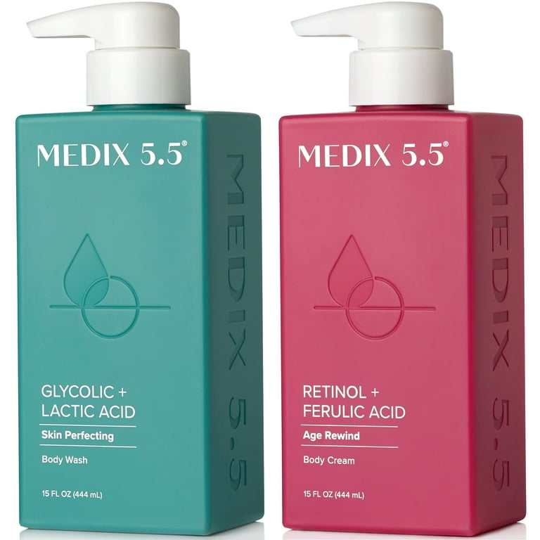 Medix 5.5 Retinol Body Cream Glycolic Acid Body Wash Set 15 fl oz