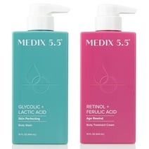 MEDIX 5.5 Retinol Body Cream + Glycolic Acid Body Wash Set 15 fl oz