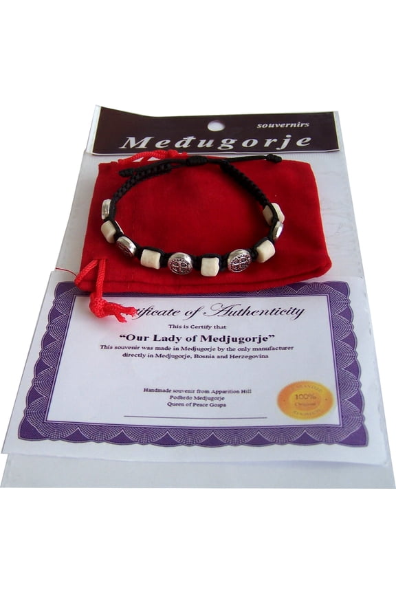 MEDJUGORJE - Chaplet - Bracelet from Apparation hill stones directly from MEDUGORJE. - Black Thread