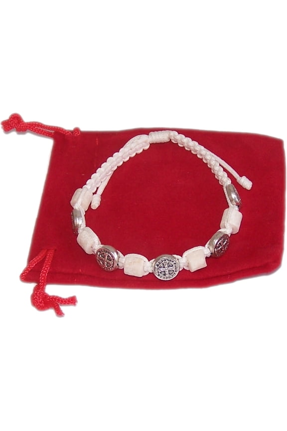 MEDJUGORJE - Chaplet - Bracelet from Apparation hill stones directly from MEDUGORJE. - White thread