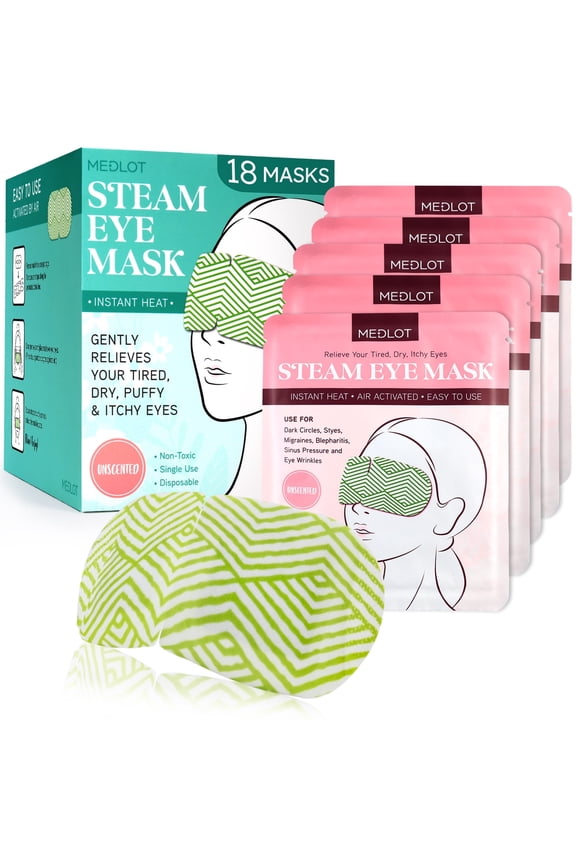 18 Packs Steam Eye Masks, Heated Eye Mask Warm Compress for for Dry Eyes, Puffy Eyes
