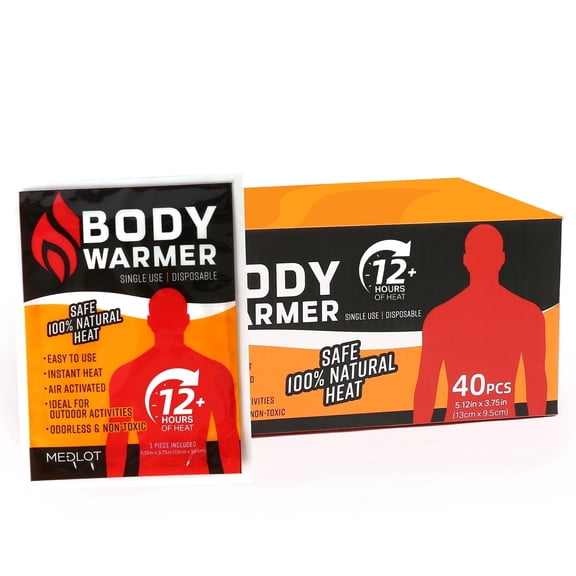 LotFancy Large Body & Hand Super Warmers, 5.1x3.7 in, 40Pack, Air-activated Warmers, Up to 12 Hours of Heat