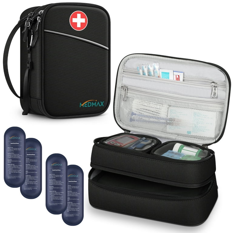 MEDMAX Insulin Cooler Travel Case with Ice Packs, Double-Layer