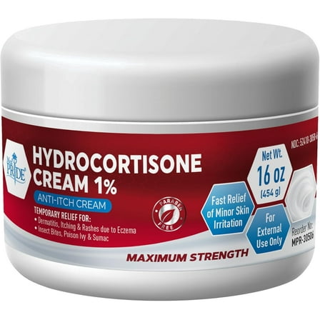 MED PRIDE 1% Hydrocortisone Cream 16oz Bulk Cortisone Anti Itch Cream for Eczema, Dermatitis, Rashes, Bug Bite Itch Relief & Skin Irritations