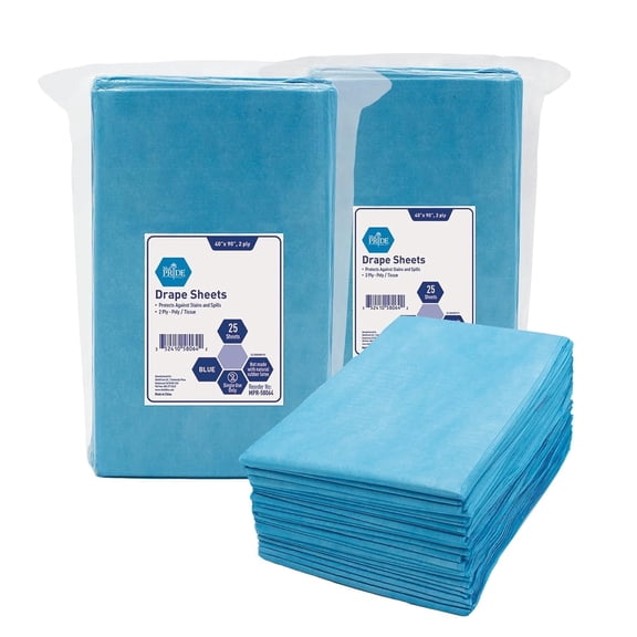 MED PRIDE Disposable Drape Sheets 50-Pack – 2-Ply Leakproof Medical Drape Sheets for Massage, Spa & Exam Tables – Disposable Bed Covers for Clinics