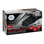 MEDPRIDE Black Disposable Nitrile Gloves Latex Free Industrial Gloves, XXL 100-Pack